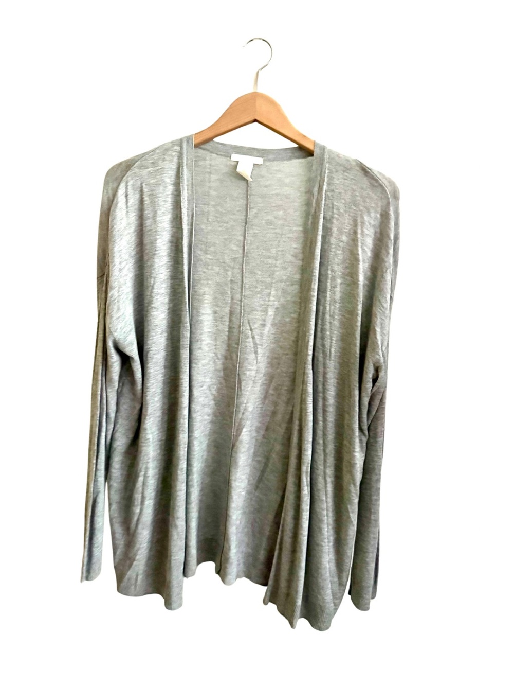H&M Gray Open Front Lightweight Draped Cardigan Sweater Size Medium